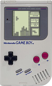 Released in April 1989, the GameBoy is an 8-bit handheld game console developed and manufactured by Nintendo. Released in April 1989, the GameBoy is an 8-bit handheld game console developed and manufactured by Nintendo.
